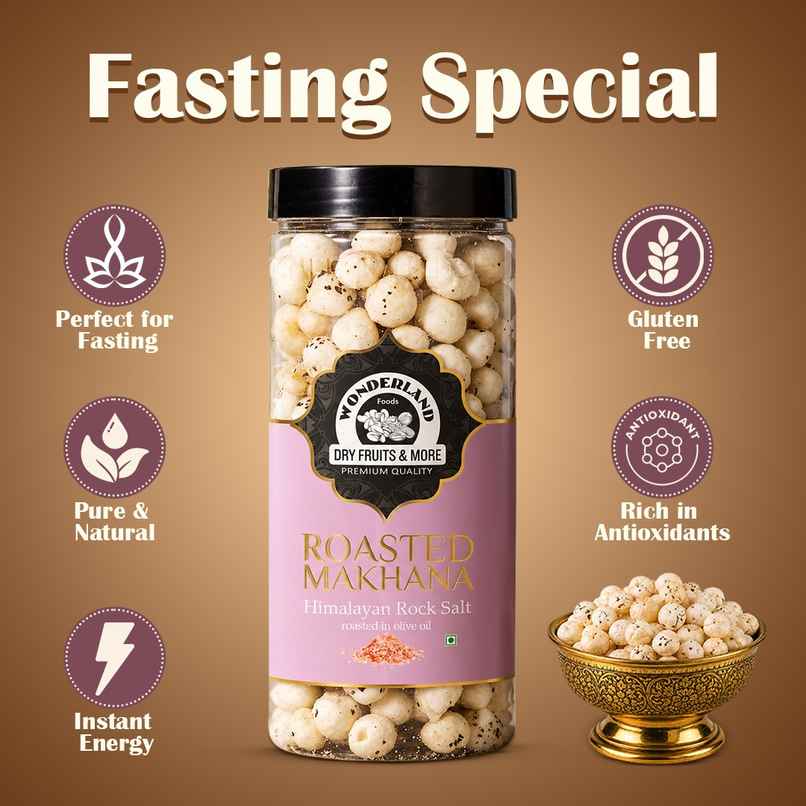 Wonderland Foods Vrat Roasted Pink Salt Flavoured Makhana