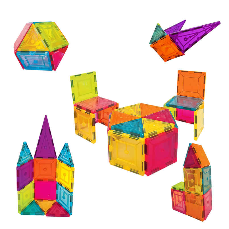 Kidsmate 16-Pcs Magnetic Tiles Set | Brain Boosting Fun & Educational STEM Learning Toy|Multicolour