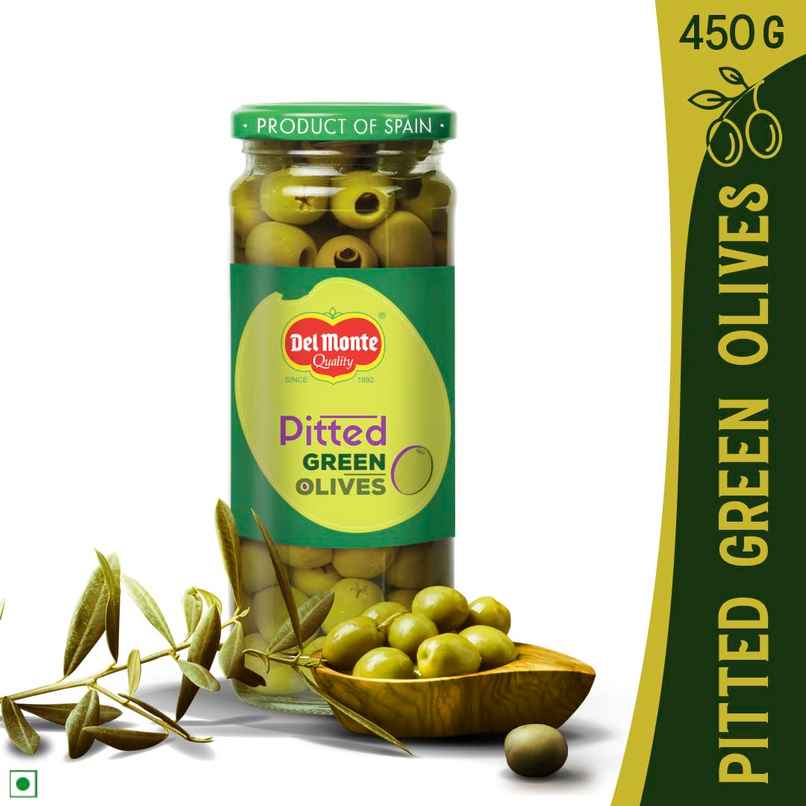 Del Monte Pitted Green Olives | Suitable for Snacking and Salads Del Monte Pitted Green Olives | Suitable for Snacking and Salads