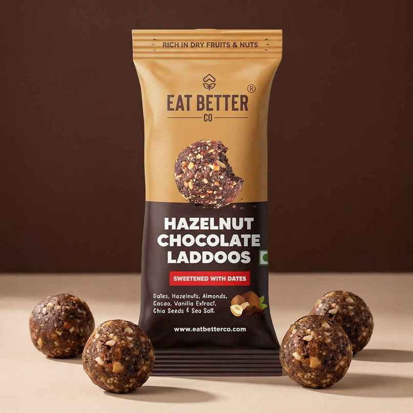 Eat Better Co Hazelnut & Chocolate Laddoos High Protein, Truly Natural Eat Better Co Hazelnut & Chocolate Laddoos High Protein, Truly Natural