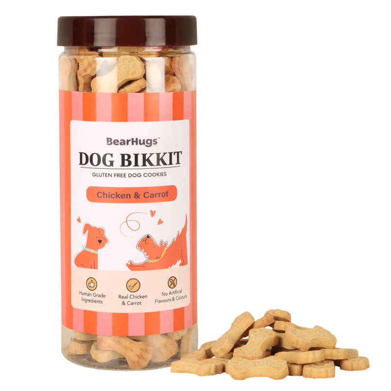 Bearhugs Dog Bikkit Chicken & Carrot Dog Cookies(Jar) Bearhugs Dog Bikkit Chicken & Carrot Dog Cookies(Jar)