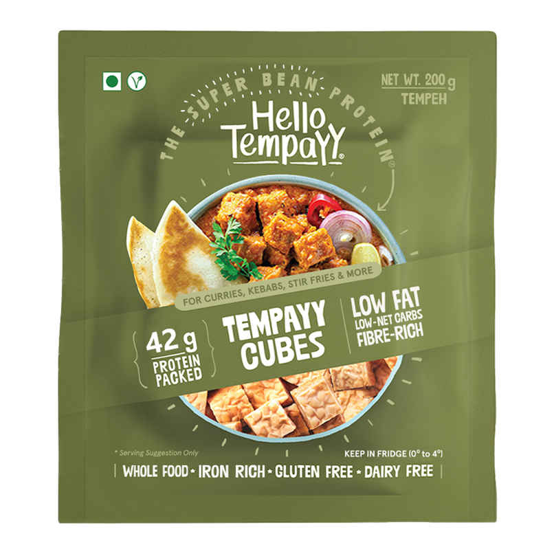 Hello Tempayy 42g Protein Natural Tempeh Cubes - Low Fat & High Fibre Hello Tempayy 42g Protein Natural Tempeh Cubes - Low Fat & High Fibre