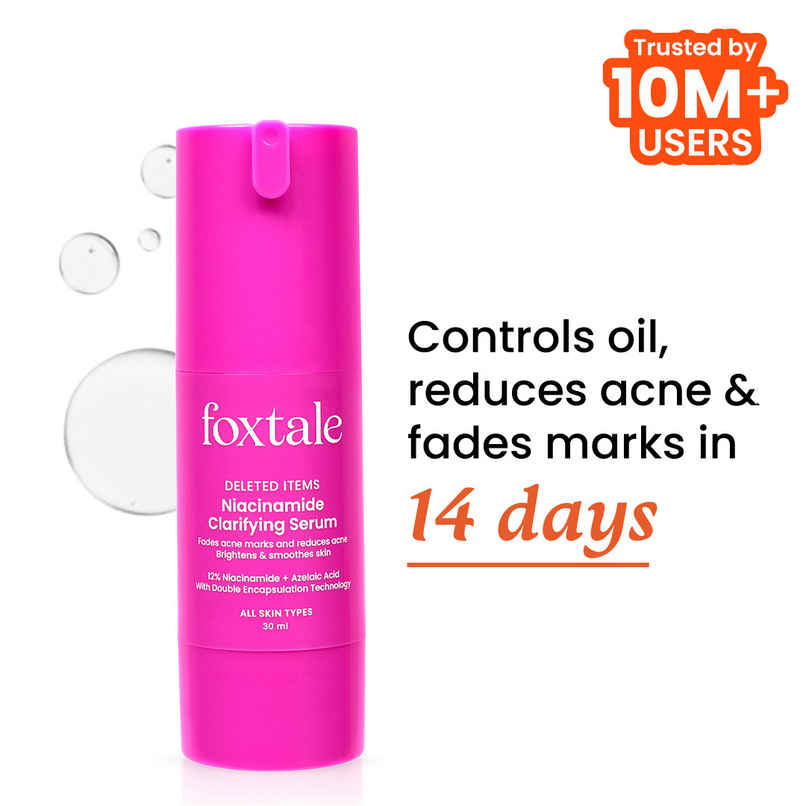 Foxtale 12% Niacinamide Serum with Azelaic Acid for Oil Control & Brightening