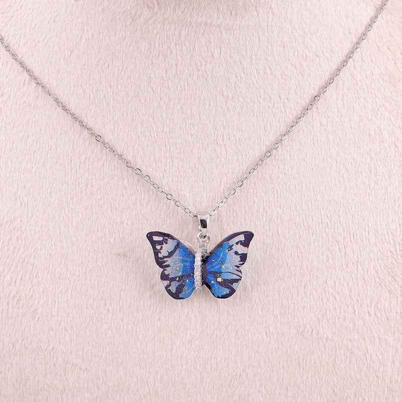 Beautynx Celestial Blue Butterfly Necklace | Silver | BNX-NK-0037 Beautynx Celestial Blue Butterfly Necklace | Silver | BNX-NK-0037