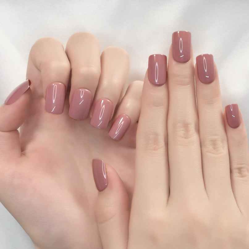 Pep Nails Back To Basics Medium Square Mauve Solid Reusable Press On Nails 24 Nail Tips