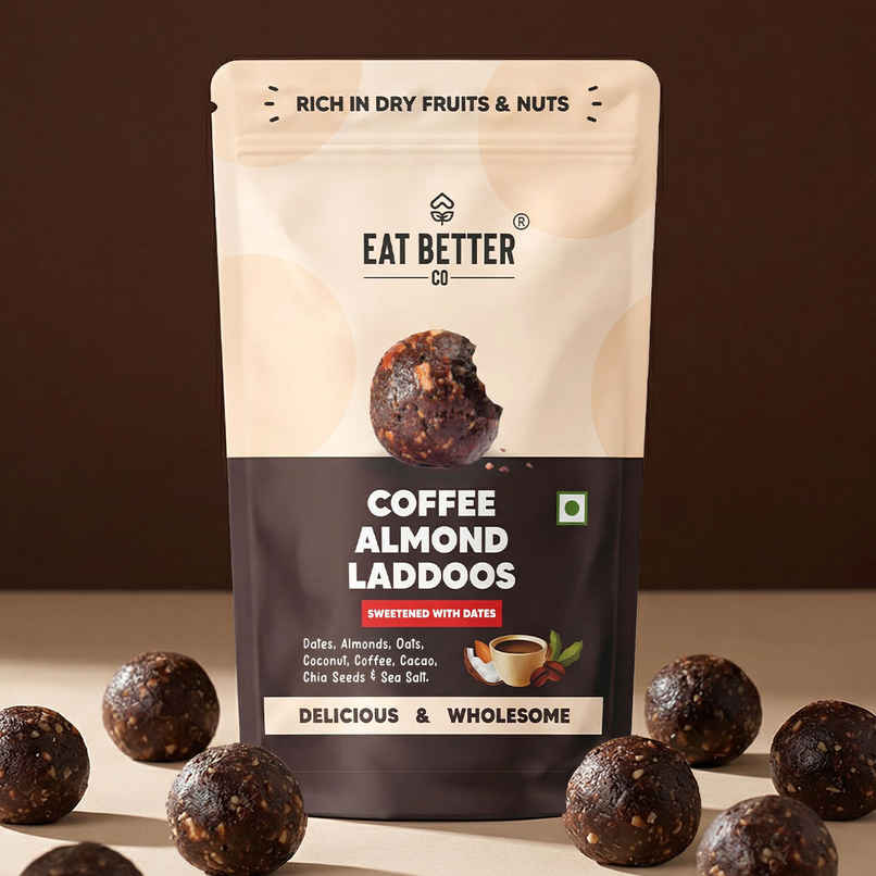 Eat Better Co Coffee & Almond Laddoos High Protein | Truly Natural Eat Better Co Coffee & Almond Laddoos High Protein | Truly Natural