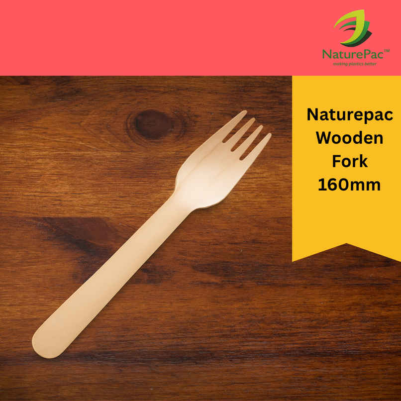 Naturepac Wooden Fork | 160 mm | 25 pcs Naturepac Wooden Fork | 160 mm | 25 pcs