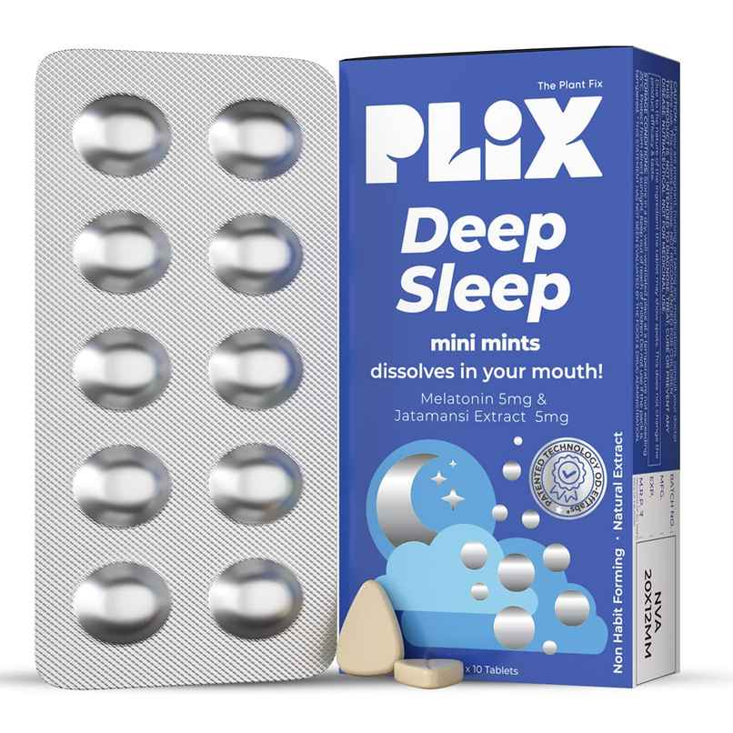 Plix Deep Sleep Melatonin 5 mg  Mini Mints | Natural Sleep Aid for Better Sleep Quality | 30 Mints