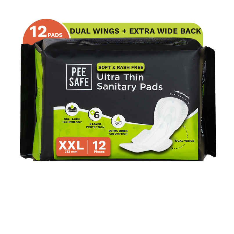 Pee Safe Ultra Thin Rash Free Sanitary Pads XXL (With Paper Disposal Covers)