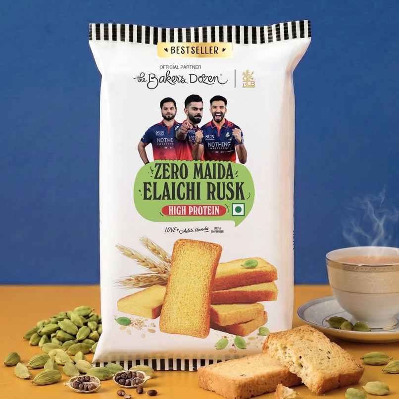 The Baker's Dozen Elaichi Rusk | High Protein | Zero Maida | Atta Rusk | Zero Palm Oil The Baker's Dozen Elaichi Rusk | High Protein | Zero Maida | Atta Rusk | Zero Palm Oil