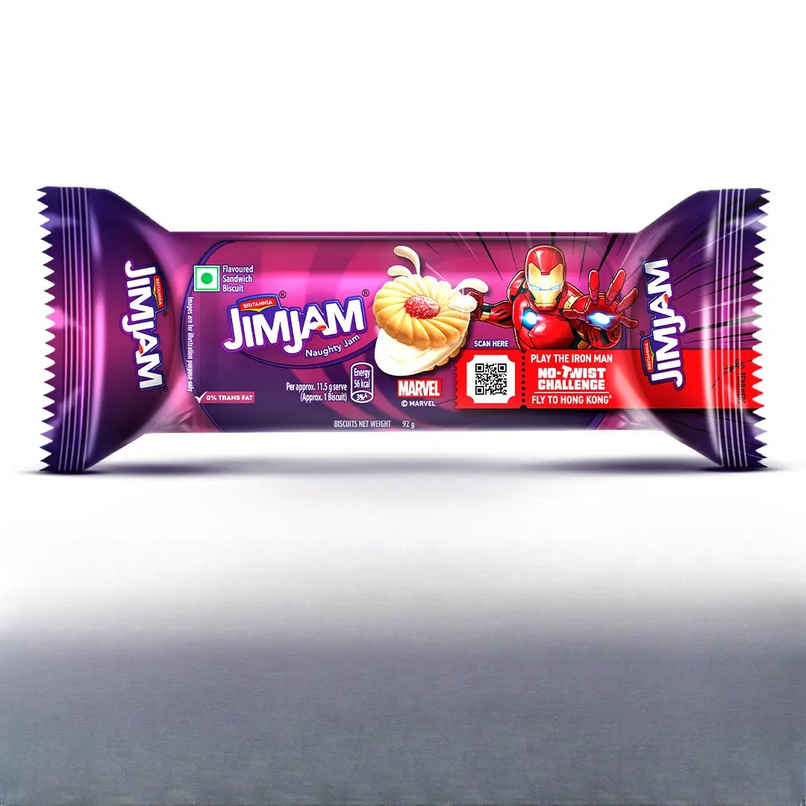 Britannia Treat Jim Jam Naughty Jam creme Biscuits | Trans Fat-free Britannia Treat Jim Jam Naughty Jam creme Biscuits | Trans Fat-free
