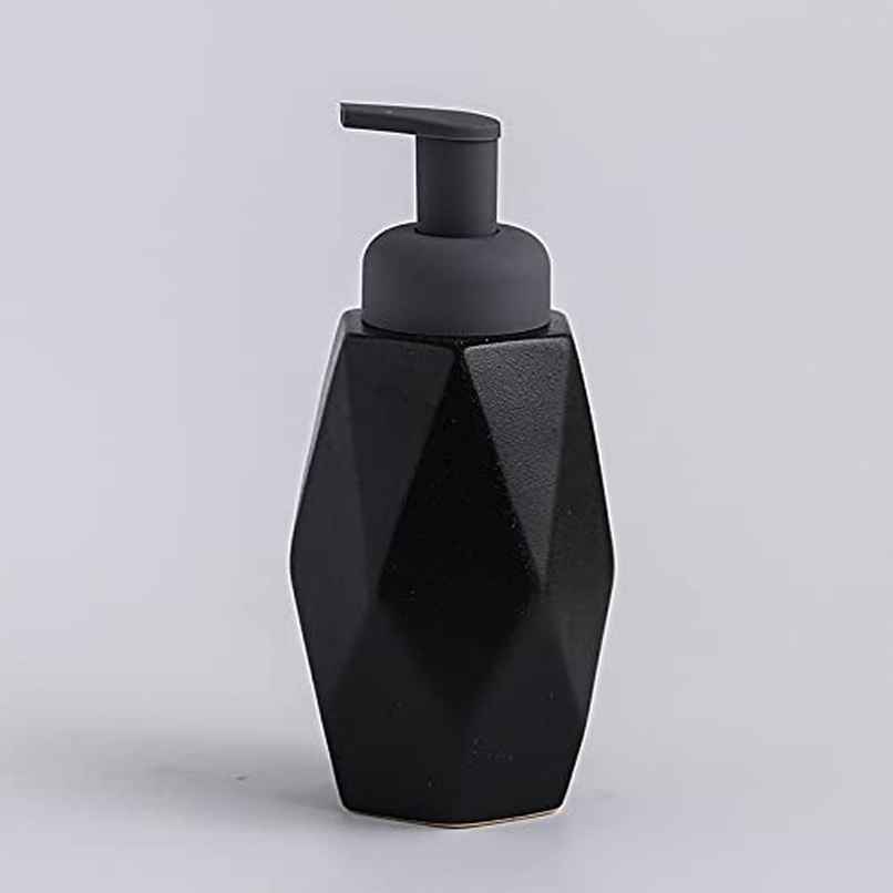 UMAI Ceramic Soap Dispenser For Bathroom | Black | 400 ml