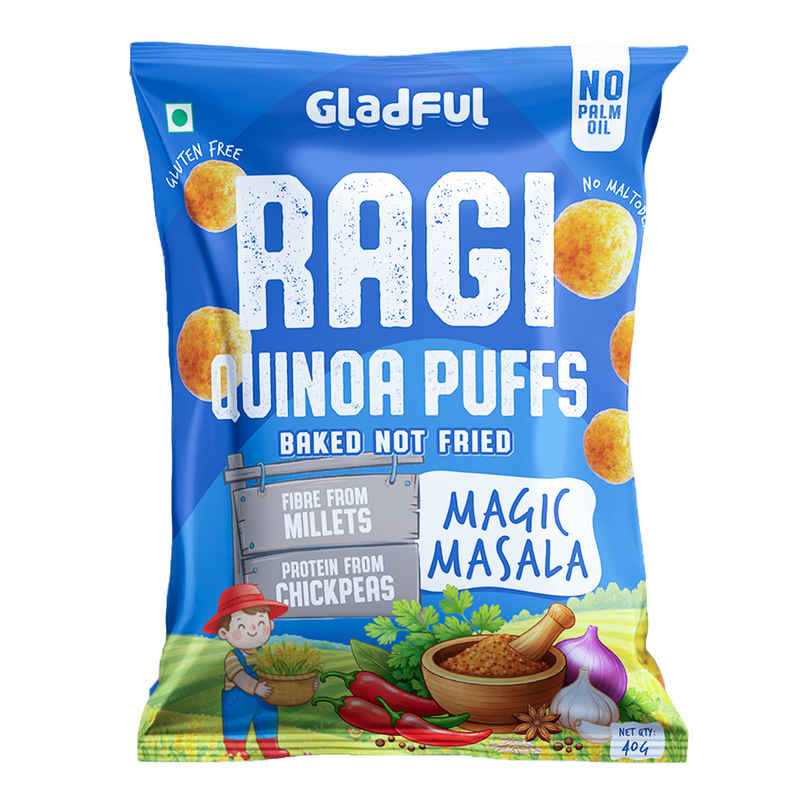 Gladful Ragi Quinoa Puffs Magic Masala