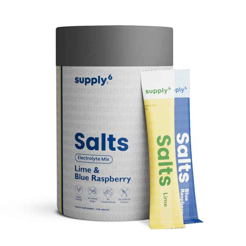 Supply6 Salts | Electrolyte Mix |Blue Raspberry |Lime |Sodium |Potassium |Magnesium |Zinc |Fiber Supply6 Salts | Electrolyte Mix |Blue Raspberry |Lime |Sodium |Potassium |Magnesium |Zinc |Fiber