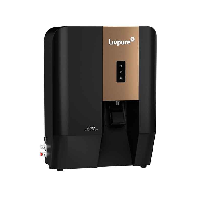 Livpure Allura RO + UV + Copper + Min Water Purifier with Free Service for 2.5 Years | 7 Ltr | Black