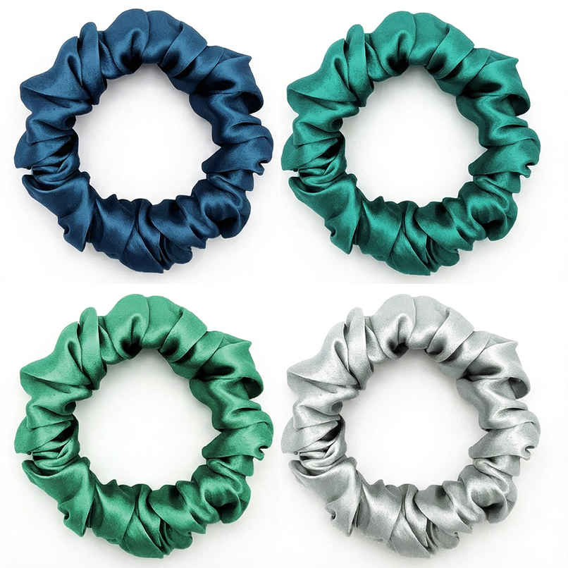 Gleva Satin Skinny Scrunchies | Anti-Hair Breakage | Slim Scrunchies