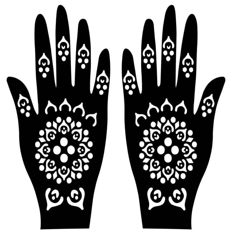 Sanfe Mehndi Stencil Full Hand Set, Henna Tattoo Stencil/Sticker Style 3 Sanfe Mehndi Stencil Full Hand Set, Henna Tattoo Stencil/Sticker Style 3