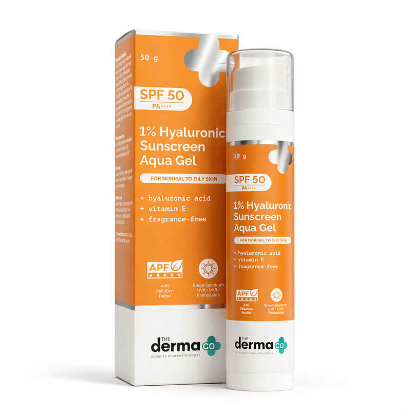 The Derma Co 1% Hyaluronic Sunscreen Spf 50 Pa+++ Aqua Gel For Normal To Oily Skin