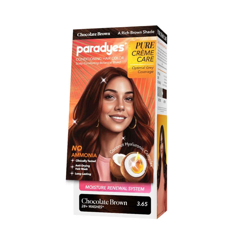 Paradyes Pure Creme Care No Ammonia Hair Color | Chocolate Brown 3.65 Paradyes Pure Creme Care No Ammonia Hair Color | Chocolate Brown 3.65