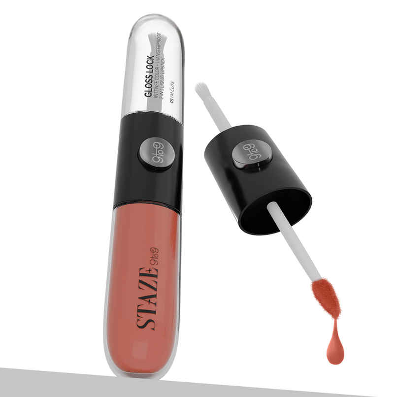 Staze 9to9 Gloss Lock 2-in-1 Liquid Lipstick Long stay lip Gloss 01 I'm Cute Staze 9to9 Gloss Lock 2-in-1 Liquid Lipstick Long stay lip Gloss 01 I'm Cute