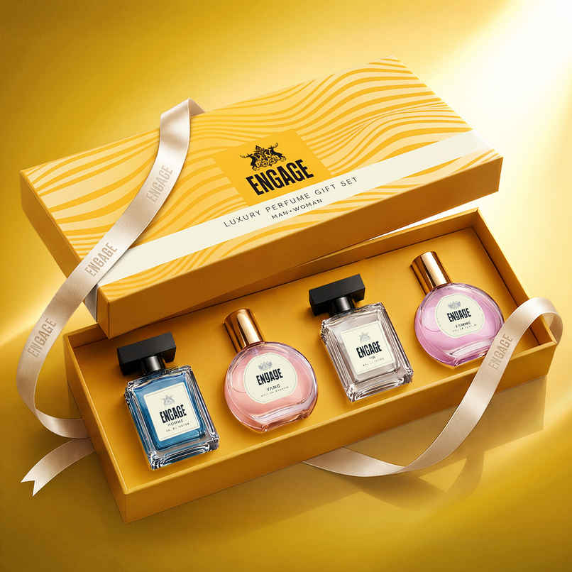 Engage Gift Assorted Luxury Perfume Set for Men & Women | 4 Unique EDPs| Couple Combo Engage Gift Assorted Luxury Perfume Set for Men & Women | 4 Unique EDPs| Couple Combo
