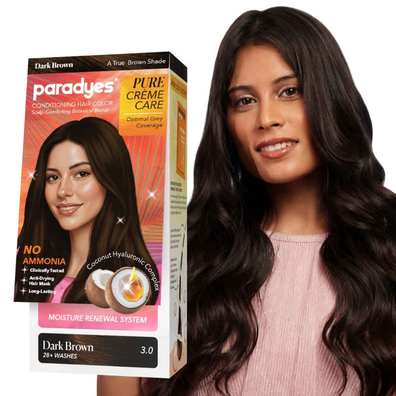 Paradyes Pure Creme Care No Ammonia Hair Color | Dark Brown 3.0