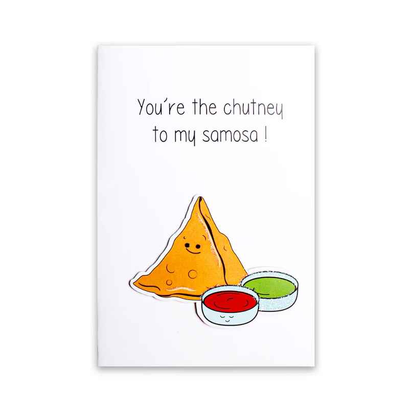 Itsy Bitsy Greeting Card & Envelope Chutney to Samosa 4 x 6 Inch 2 Pc Pb Lb