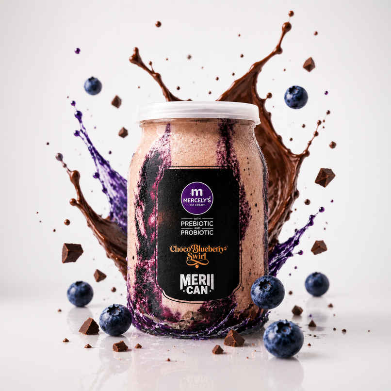 Mercely's Merii Can Chocolate Blueberry Swirl Ice Cream Sundae Mercely's Merii Can Chocolate Blueberry Swirl Ice Cream Sundae