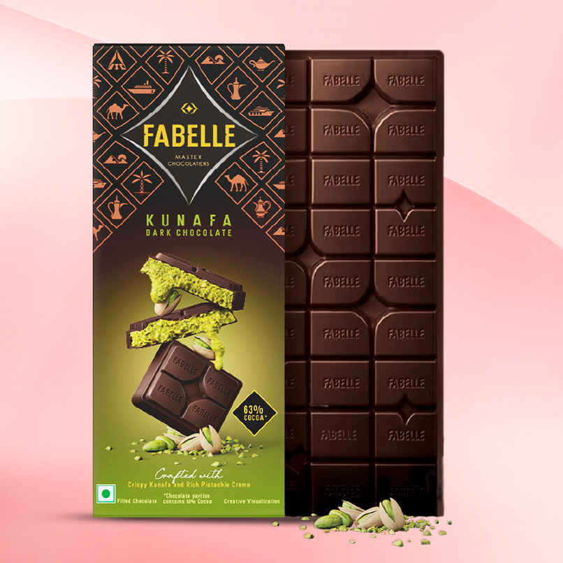 Fabelle Kunafa Dark Chocolate Crispy Kunafa and Rich Pistachio Creme Fabelle Kunafa Dark Chocolate Crispy Kunafa and Rich Pistachio Creme
