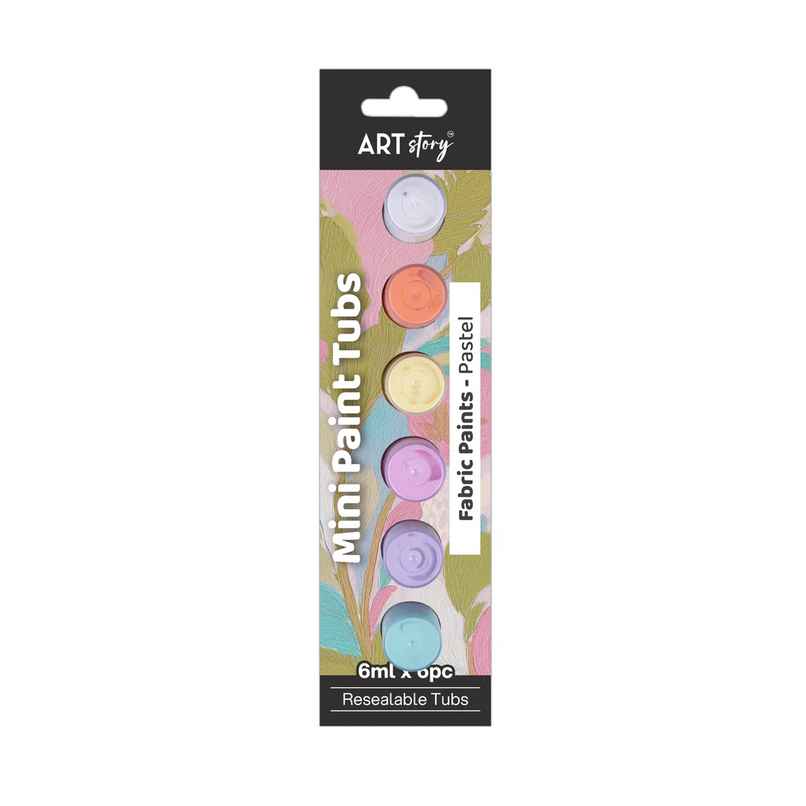 Itsy Bitsy Mini Paint Tubs Fabric Paint Pastel 6 ml x 6 shades LB