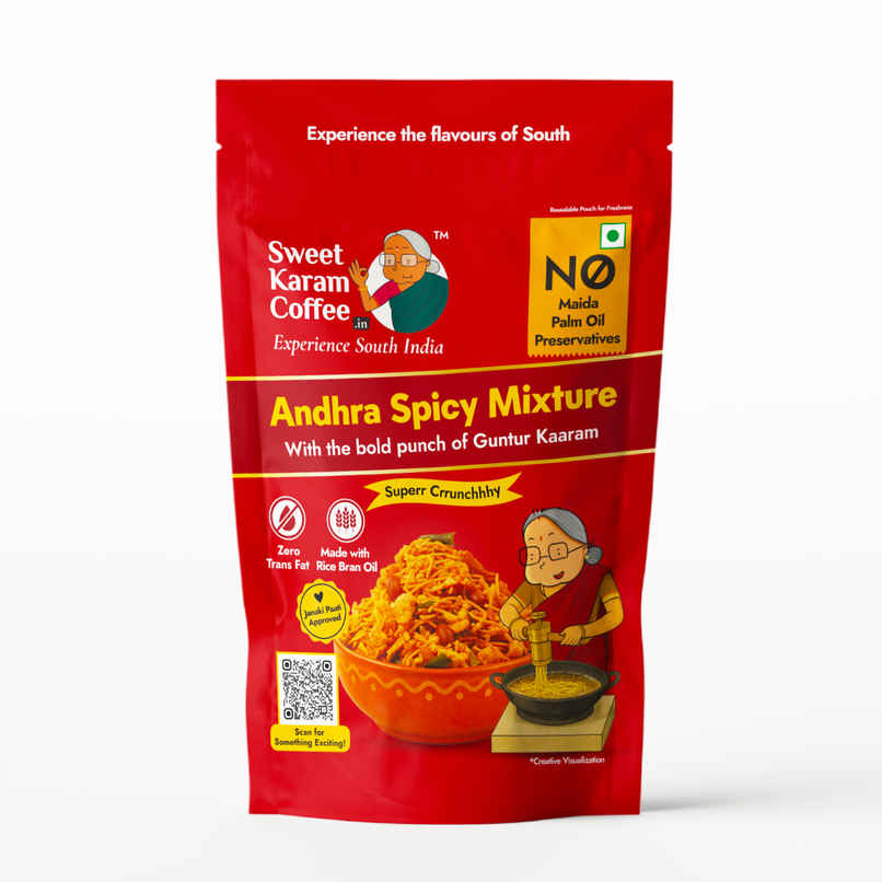 Sweet Karam Coffee Andhra Spicy Mixture Namkeen - No Palm Oil Sweet Karam Coffee Andhra Spicy Mixture Namkeen - No Palm Oil