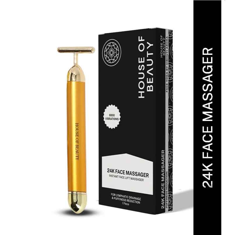 House Of Beauty 24K Face Massager Single Tool For Reducing Puffiness,Dark Circles & Skin Tightening