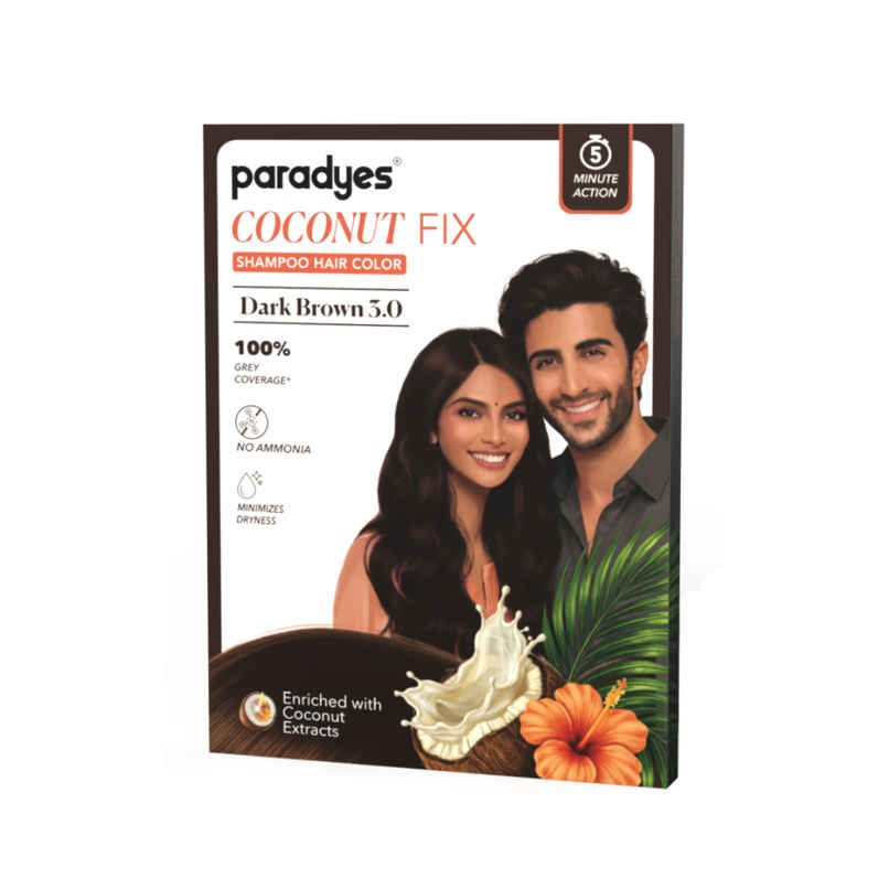 Paradyes Coconut Fix Shampoo No Ammonia Hair Color | Dark Brown 3.0