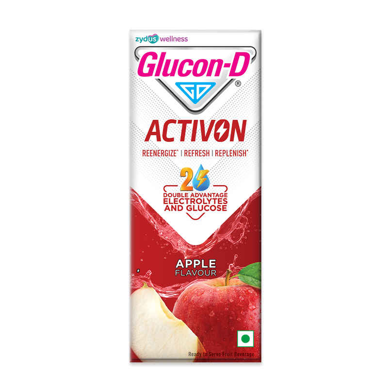 Glucon-D Activon Electrolyte Energy Drink | Apple Flavour