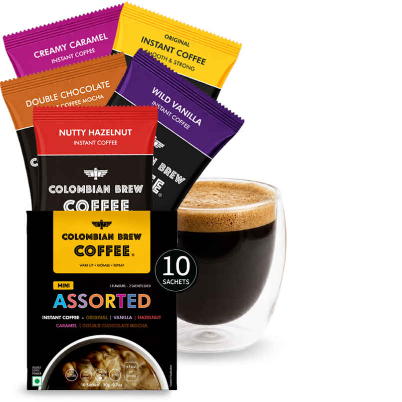 Colombian Brew Assorted Instant Coffee Sachets Pack | 10 Sachets