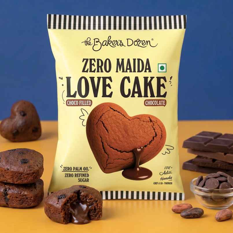 The Baker's Dozen Zero Maida Love Cake Chocolate | Choco Filled | Heart Cake | Small Cake The Baker's Dozen Zero Maida Love Cake Chocolate | Choco Filled | Heart Cake | Small Cake