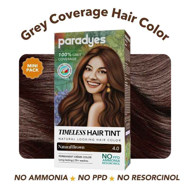 Paradyes Mini Timeless Hair Tint Free of Ammonia, PDD, Resorcinol Hair Color | Natural Brown 4.0 Paradyes Mini Timeless Hair Tint Free of Ammonia, PDD, Resorcinol Hair Color | Natural Brown 4.0