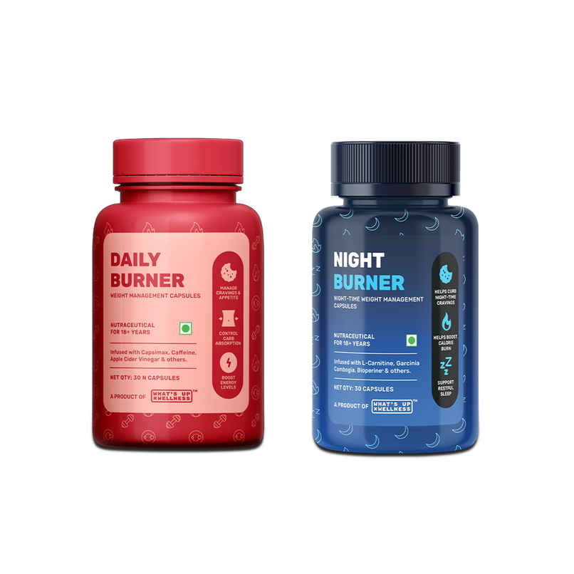 What's Up Wellness Daily + Night Burner Combo Fat Burner Capsules