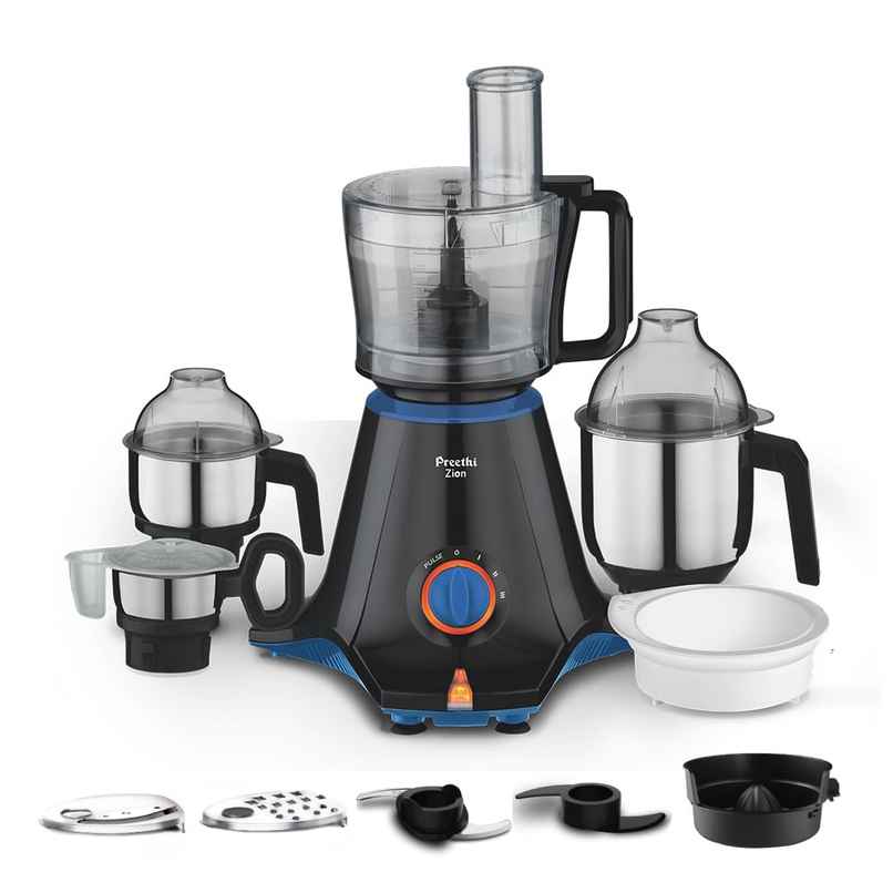Preethi Zion Mixer Grinder For Kitchen | 750 Watt Mixie | 4 Jars - Black Preethi Zion Mixer Grinder For Kitchen | 750 Watt Mixie | 4 Jars - Black