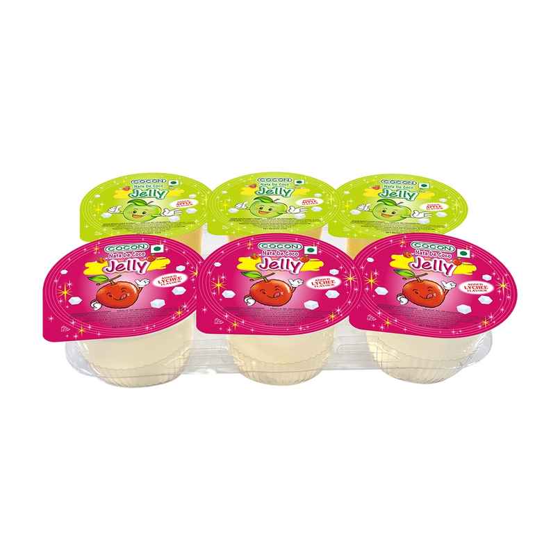 Cocon Jumbo Jelly 6 Cups Assorted With Nata De Coco