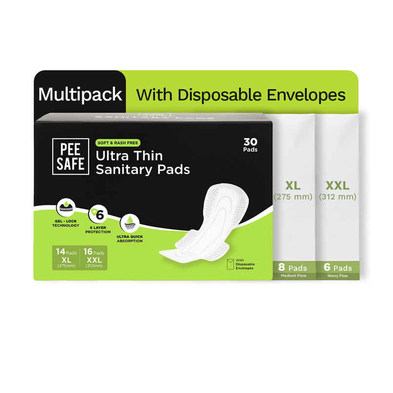 Pee Safe Ultra Thin Rash Free Sanitary Pads (XL/XXL) Pee Safe Ultra Thin Rash Free Sanitary Pads (XL/XXL)