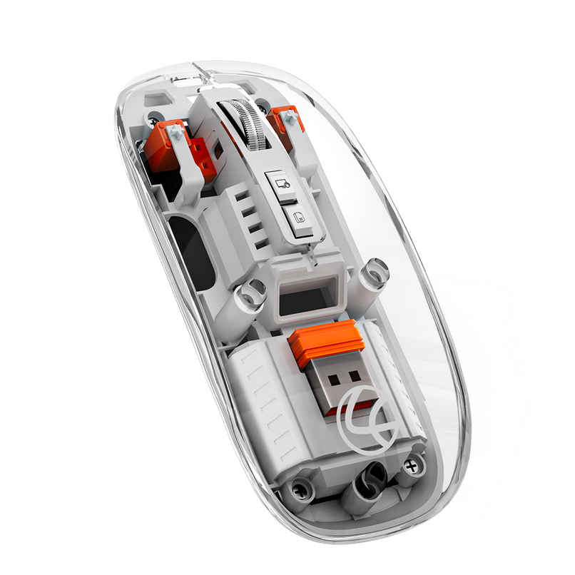 Lapcare Trendy Plus Wireless Mouse | 2.4G & Dual Bluetooth | Desktop Lock Key | White