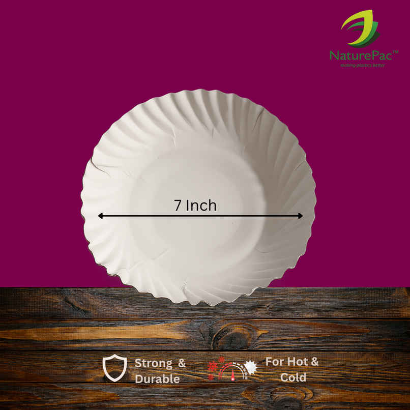 Disposable Paper Plates | 7 inch | Naturepac Disposable Paper Plates | 7 inch | Naturepac