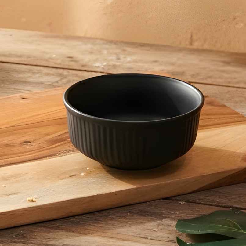 Femora Black Ceramic Bowl | 450 ml