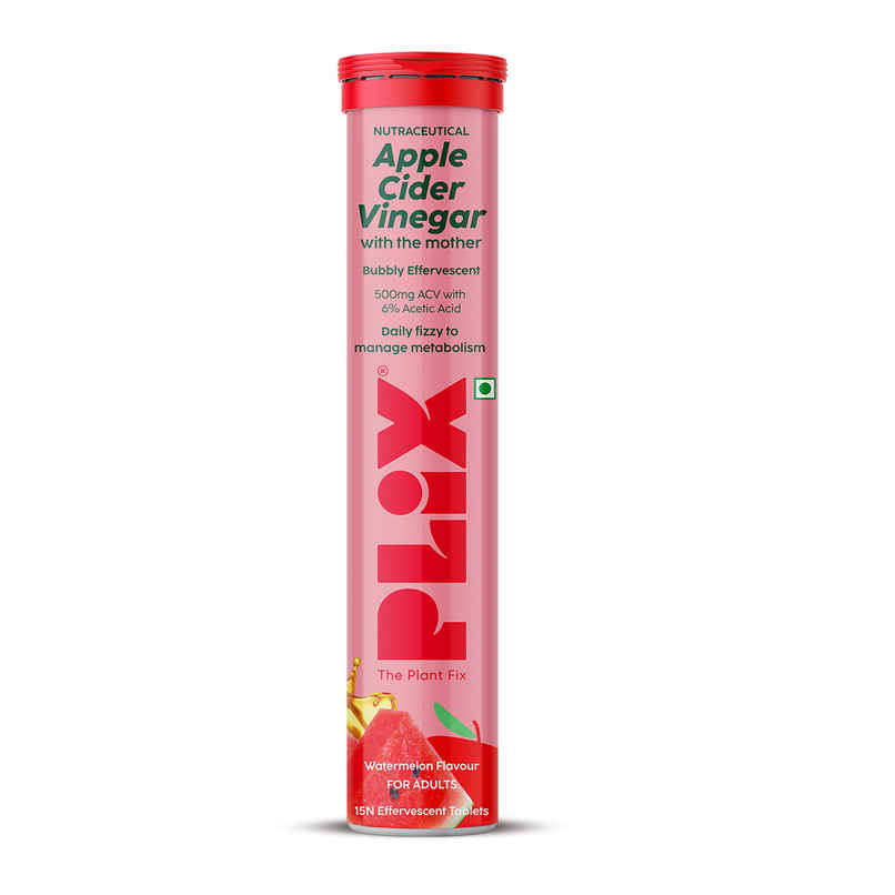 Plix Apple Cider Vinegar Effervescent for Weight Loss (Juicy Watermelon) - Pack Of 1