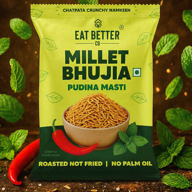 Eat Better Co Millet Bhujia Pudina Masti Roasted | Not Fried
