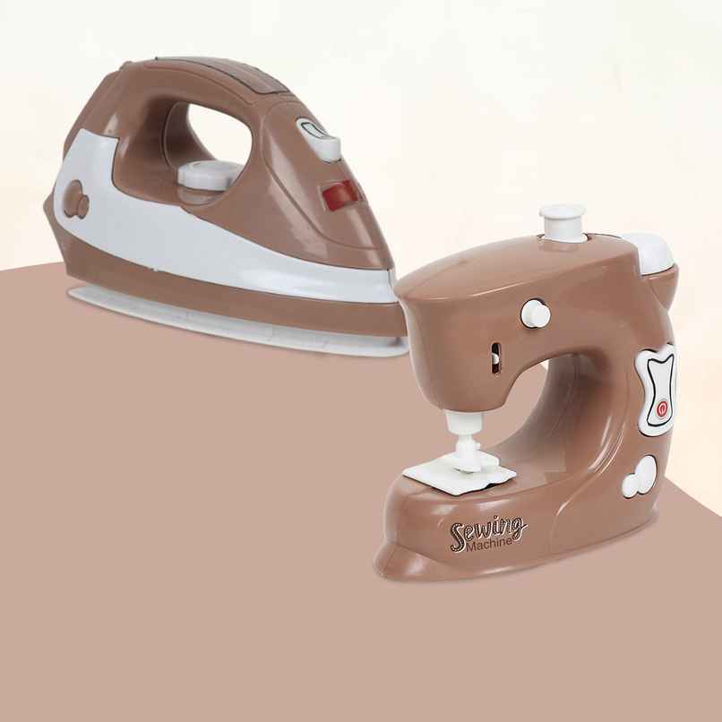 Anz Toy Brown Iron & Sewing Machine Anz Toy Brown Iron & Sewing Machine