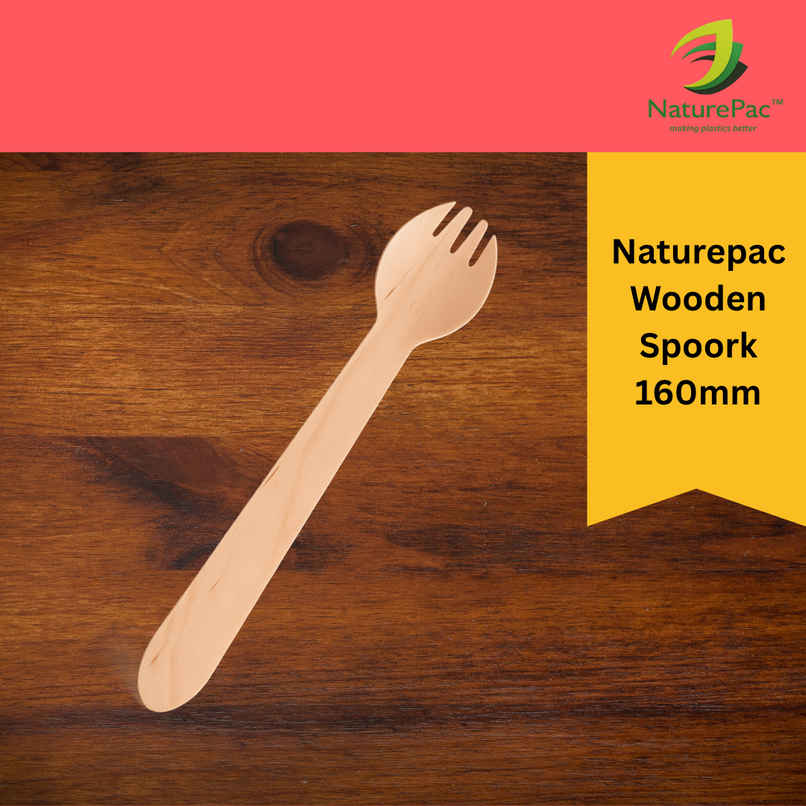 Naturepac Wooden Spork | 160 mm | 25 pcs Naturepac Wooden Spork | 160 mm | 25 pcs