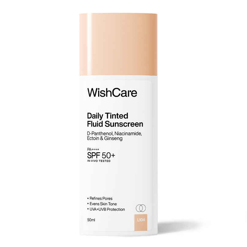 WishCare Daily Tinted Fluid Sunscreen SPF50PA++++ | L104 | All Skin Type | InVivo Tested