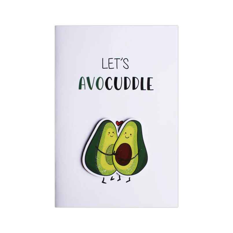 Itsy Bitsy Greeting Card & Envelope Lets Avocuddle 4 x 6 Inch 2 Pc Pb Lb